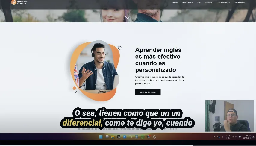 Ejemplo de auditoría en video: Heber revisando la web de un cliente en pantalla